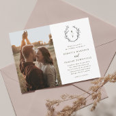 Invitation Mariage Formel Élégant Monogramme Noir et Blanc