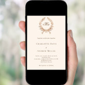 Invitation Mariage formel en crête beige