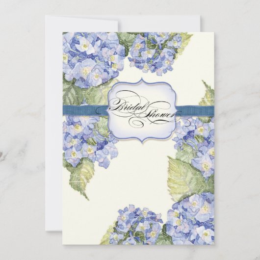 Invitation Mariage formel floral de parenthèse bleue (Devant)