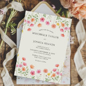 Invitation Mariage Formel Floral Orange Rose