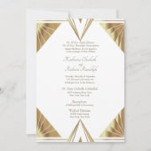 Invitation Mariage Formel Glam Cadre Or Blanc (Devant)