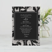 Invitation Mariage Formel Glamour Noir et Argent (Debout devant)