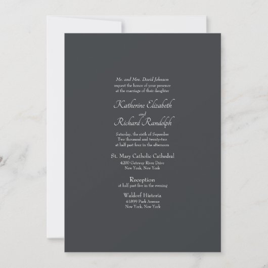 Invitation Mariage Formel Gris Église (Devant)