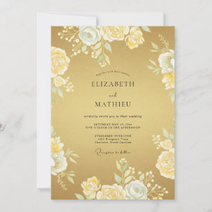 Invitation Mariage Formel Luxueux Or