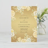 Invitation Mariage Formel Luxueux Or (Debout devant)