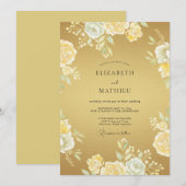 Invitation Mariage Formel Luxueux Or (Devant / Derrière)