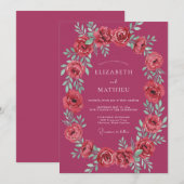 Invitation Mariage Formel Magenta Poli (Devant / Derrière)
