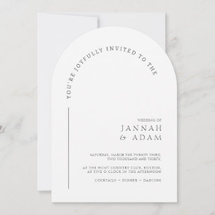 Invitation Mariage Formel Minimaliste Arche Blanche