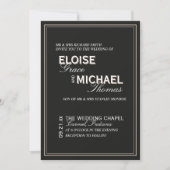 Invitation Mariage Formel Minimaliste en Smoking (Devant)