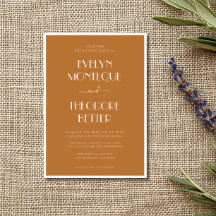 Invitation Mariage Formel Minimaliste Luxueux Fantaisiste en