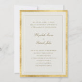 Invitation Mariage Formel Moderne Classique Élégant Doré Écru (Devant)