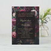 Invitation Mariage Formel Moderne Classique Romantique Sombre (Debout devant)