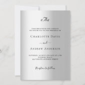 Invitation Mariage formel monogrammé en argent (Devant)