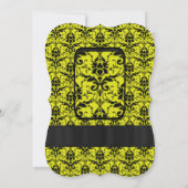 Invitation Mariage formel noir et jaune (Dos)