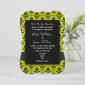 Invitation Mariage formel noir et jaune (Debout devant)