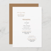 Invitation Mariage Formel Or & Blanc des Deux Parents (Devant / Derrière)