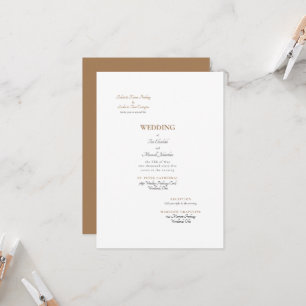 Invitation Mariage Formel Or et Blanc des Deux Parents