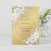 Invitation Mariage Formel Pailleté Or (Debout devant)