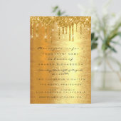 Invitation Mariage Formel Pailleté Or Paillettes Élégant (Debout devant)