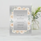 Invitation Mariage Formel Poli Gris Argent (Debout devant)