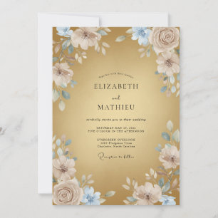 Invitation Mariage Formel Poli Or