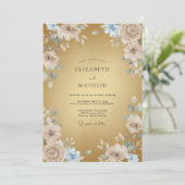 Invitation Mariage Formel Poli Or (Debout devant)