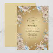 Invitation Mariage Formel Poli Or (Devant / Derrière)