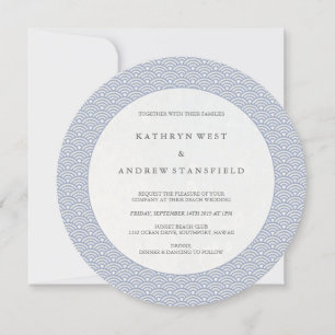 Invitation Mariage Formel Purple Douce Petit Japonais Vagues