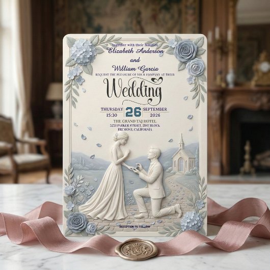 Invitation Mariage Formel Romantique Classique