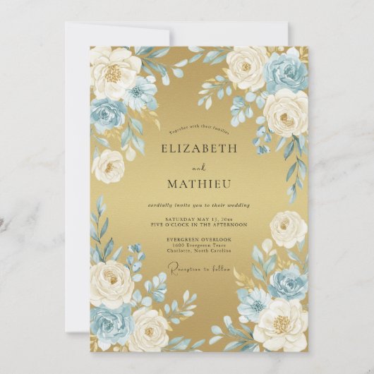 Invitation Mariage Formel Royal Or (Devant)