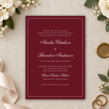 Mariage Formel Script Bordeaux Profond & Bordure B