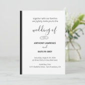 Invitation Mariage Formel Simple Noir et Blanc - Sur Mesure (Debout devant)