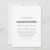 Invitation Mariage Formel Simple Nuestra Boda (Devant)