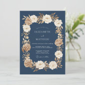 Invitation Mariage Formel Statutaire Bleu Nuit (Debout devant)