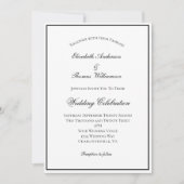 Invitation Mariage Formel Traditionnel Classique Noir et Blan (Devant)