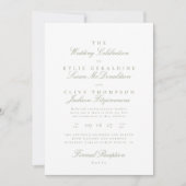 Invitation Mariage Formel Traditionnel Classique Vert Sauge (Devant)