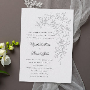 Invitation Mariage Formel Traditionnel Ivoire avec Éclat d'Or