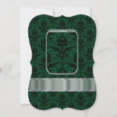 Invitation Mariage formel vert et noir damassé (Dos)