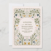Invitation Mariage Fougère de la Forêt Verte Rustique Code Qr (Devant)