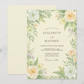 Invitation Mariage Fougère Jaune Beurre (Devant / Derrière)