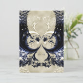 Invitation Mariage fractal de dentelle d'ivoire (Debout devant)