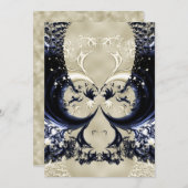 Invitation Mariage fractal de dentelle d'ivoire (Devant / Derrière)