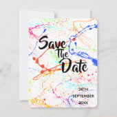 Invitation Mariage Fragmenté Enregistrer La Date (Devant)