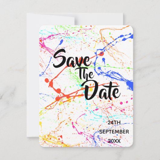 Invitation Mariage Fragmenté Enregistrer La Date (Devant)