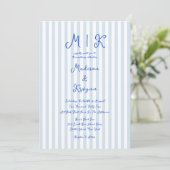 Invitation Mariage Français Bleu Manuscrit (Debout devant)