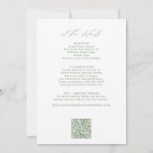 Invitation Mariage français victorien vert sauge tout-en-un (Dos)