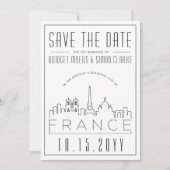 Invitation Mariage France | Skyline stylisée Enregistrer la d (Devant)