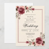 Invitation Mariage frontalier de Bourgogne (Devant / Derrière)