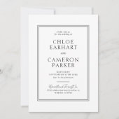 Invitation Mariage frontalier de Carré noir classique (Devant)
