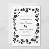 Invitation Mariage frontalier de la Fleur Whimsical tiré à la (Devant)